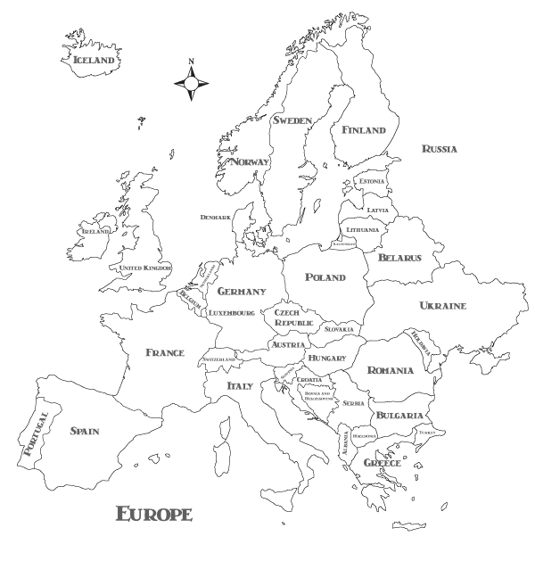 European Countries Map map of european states